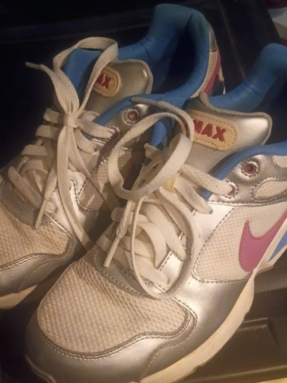 Nike Gray and Blue Sneaker Interior Label